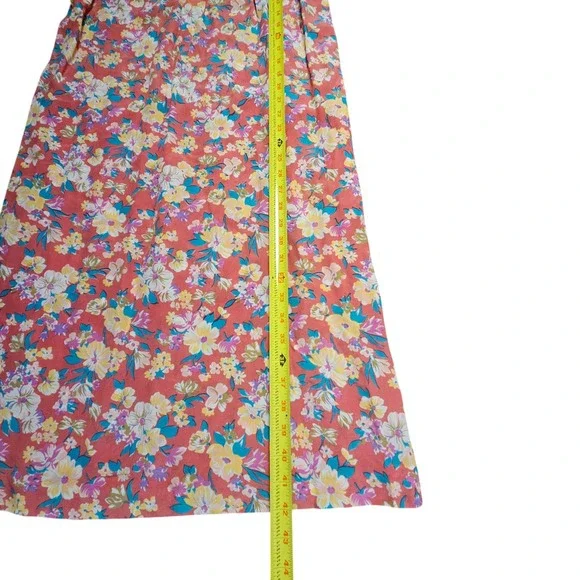 VTG Saks Fifth Avenue 100% Silk Floral Shift Dress Womens 4 Multicolor Garden - Picture 8 of 9
